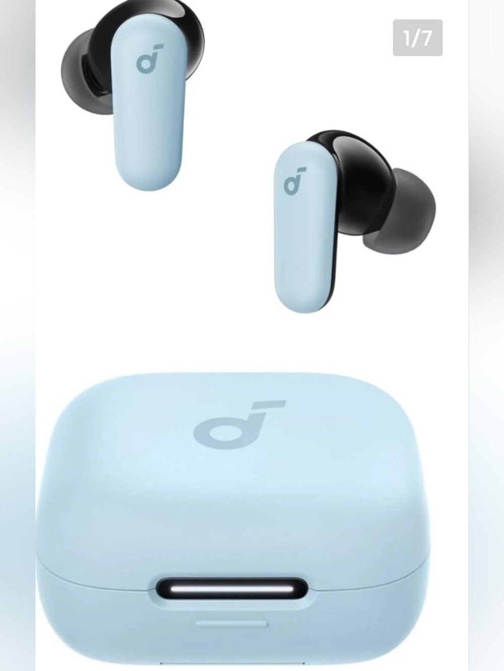 SoundCore SEALED! NIB! The P30i Noise Canceling Earbuds w/Xtra Case in Blue.